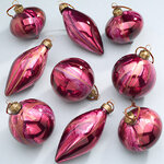 Набор стеклянных елочных игрушек Divorze Cremisi 8 см, 9 шт