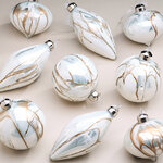 Набор стеклянных елочных игрушек Divorze Crema 8 см, 9 шт