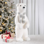 Декоративная фигура Медведь Вулли в шарфе - Ice Heart 40 см