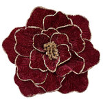 Искусственный цветок Магнолия - Tezimo Ranko 21 см бордовый, клипса