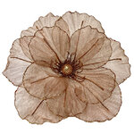 Искусственный цветок Магнолия Rosolini 27 см бежевый, клипса