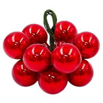 Гроздь стеклянных шаров на проволоке Minolo 2 см красный глянцевый, 10 шт