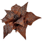 Искусственная пуансеттия Marsicana 30 см махагон, клипса