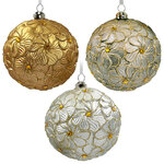 Набор стеклянных шаров Rosolina - Flower Fantasy 10 см, 6 шт