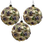 Набор стеклянных шаров Fermo - Пленительная Орхидея 10 см шампань, 6 шт