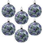 Набор стеклянных шаров Fermo - Пленительная Орхидея 8 см серебряный, 12 шт