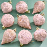 Набор стеклянных елочных игрушек Nerina - Pink Lace 8 см, 9 шт