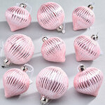 Набор стеклянных елочных игрушек Lucretia - Pink Dreams 8 см, 9 шт