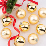 Набор стеклянных шаров 6 см золотой mix, 10 шт