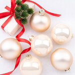 Набор стеклянных шаров 8 см перламутровый mix, 6 шт