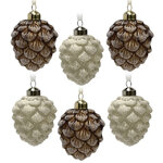 Набор стеклянных елочных игрушек Шишки Mortellano 8 см, 12 шт