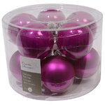 Набор стеклянных шаров 6 см пурпурный mix, 10 шт