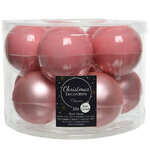 Набор стеклянных шаров 6 см жемчужно-розовый mix, 10 шт