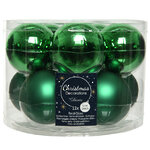 Набор стеклянных шаров 6 см рождественский зеленый mix, 10 шт