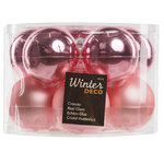 Набор стеклянных шаров 6 см розовое конфетти mix, 10 шт