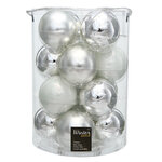 Коллекция стеклянных шаров Серебряное Танго 8 см, 16 шт