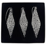 Набор стеклянных елочных игрушек Сосульки Montefano 10 см, 3 шт