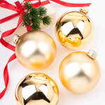 Набор стеклянных шаров 10 см золотой mix, 4 шт