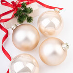 Набор стеклянных шаров 10 см перламутровый mix, 4 шт