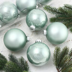 Набор стеклянных шаров 10 см мятный mix, 4 шт