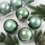 Набор стеклянных шаров 10 см шалфейный mix, 4 шт