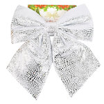 Бант на елку Luminous Luxe 22*20 см серебряный