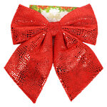 Бант на елку Luminous Luxe 22*20 см алый