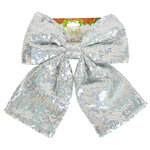 Бант на елку Sparkle Style 22*20 см серебряный