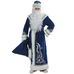 Карнавальный костюм для взрослых Дед Мороз с аппликациями, синий, 54-56 размер