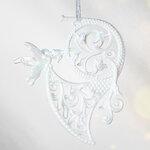 Елочная игрушка Труба 10 см белая, подвеска