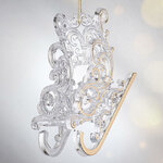 Елочная игрушка Санки - Морозные узоры 10 см, подвеска