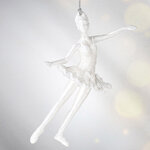 Елочная игрушка Балерина в белоснежном платье 13 см, подвеска