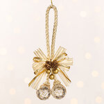 Елочная игрушка Бриллиантовая Гроздь с шишками 15 см золотая, подвеска