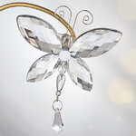 Елочное украшение Мотылек Бриллиантовый 8 см прозрачный акрил, клипса