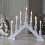 Рождественская горка Sara 43*38 см белая, 7 электрических свечей