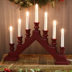 Рождественская горка Sara 43*38 см красная, 7 электрических свечей