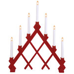 Светильник-горка Rut 53*43 см красный, 7 электрических свечей