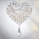 Елочная игрушка Сердце - Голубиная нежность 15 см, подвеска