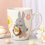 Фарфоровая чашка Кролик и Пасхальное лукошко 340 мл