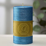 Декоративная свеча Ливорно Металлик 150*80 мм синяя