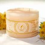 Большая свеча с тремя фитилями Ливорно Рустик 105*150 мм кремовая