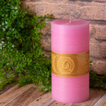 Декоративная свеча Ливорно Рустик 205*100 мм розовая