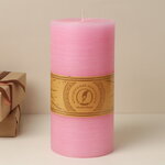 Декоративная свеча Ливорно Рустик 205*100 мм розовая