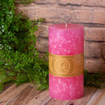 Декоративная свеча Ливорно Marble 205*100 мм розовая