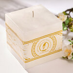 Свеча куб Бергамо Marble 100 мм белая