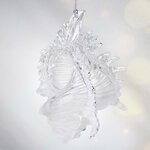 Елочная игрушка Ракушка Морское сокровище 10 см прозрачная с серебряным, подвеска