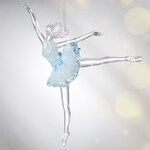 Елочная игрушка Балерина Жюлиетт 13 см в голубом платье, подвеска