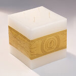 Большая свеча с четырьмя фитилями Бергамо 125*125 мм белая