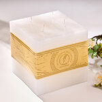 Большая свеча с четырьмя фитилями Бергамо 125*125 мм белая