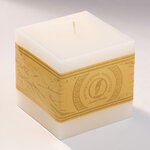 Свеча куб Бергамо 100 мм белая